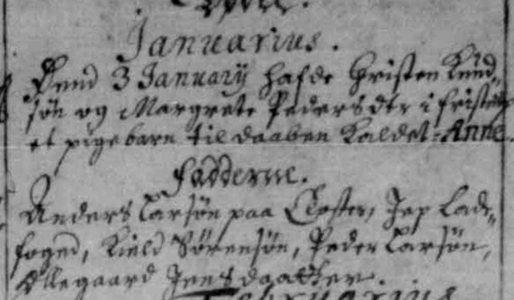 Baptism Record 1692 Boerglum Parish Denmark