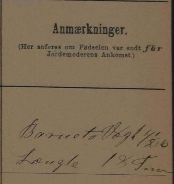 1897 Midwife Record from Espe, Denmark