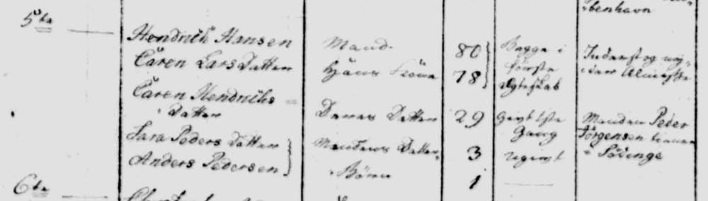 1801 census: A poor family in Ringe parish, Denmark