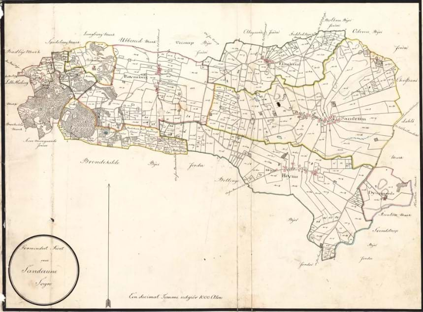 Parish Map of Sanderum Denmark